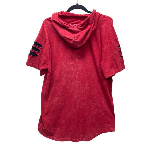 Track 23 Guns N Roses Short Sleeve T-Shirt Hoodie Women's Size XL Red w Graphic - Picture 5 of 8